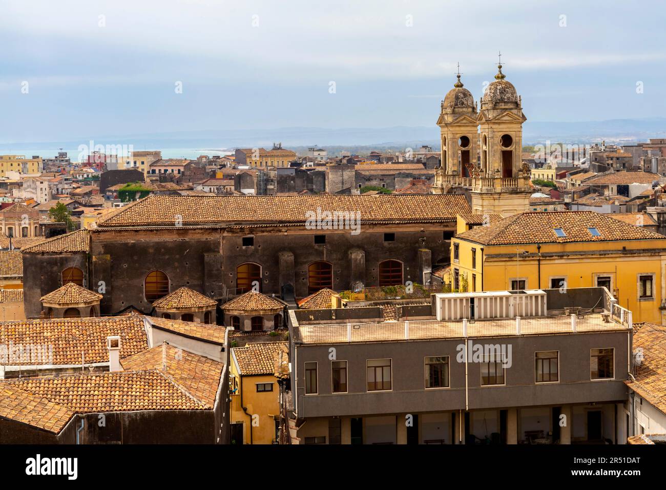 Breathtaking elevated view of Catania, Sicily, Italy. Stock Photo