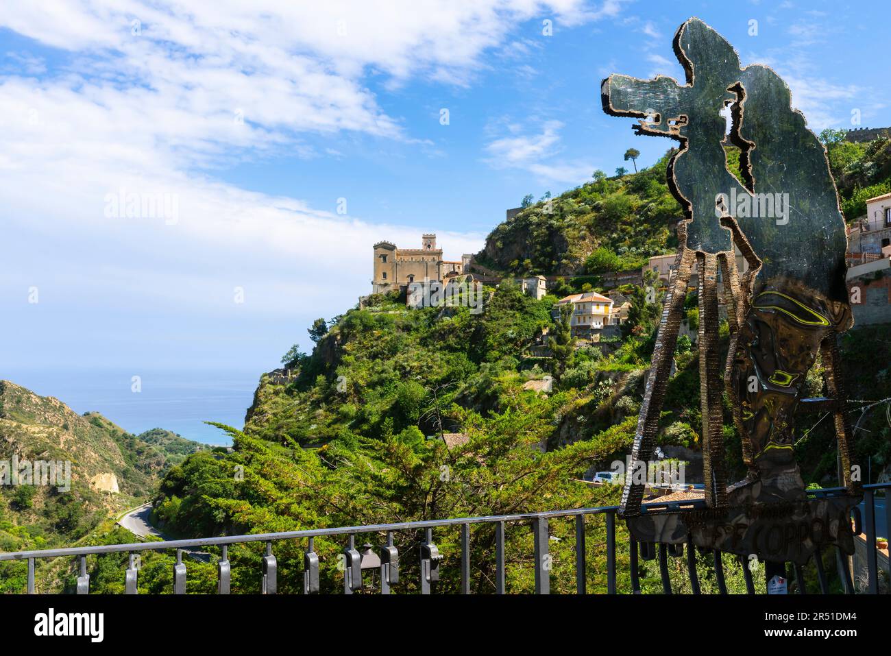 Sicilian mountain village Savoca, famous for Godfather movie. Province