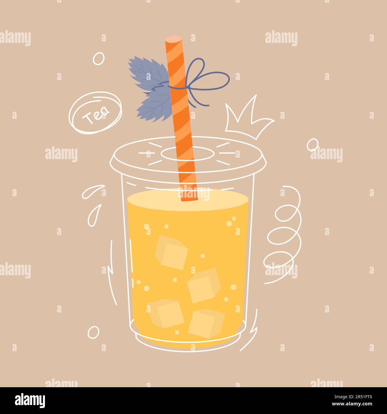 Vector Bubble Tea. Banana mango flavor Bubble Tea Stock Vector Image