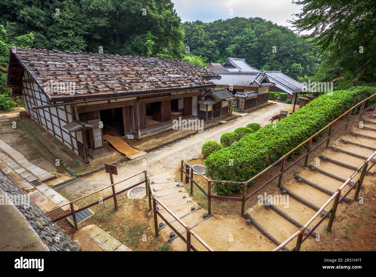 Kawasaki, Japan preserved historic Edo period buildings in Nihon Minkaen. Stock Photo