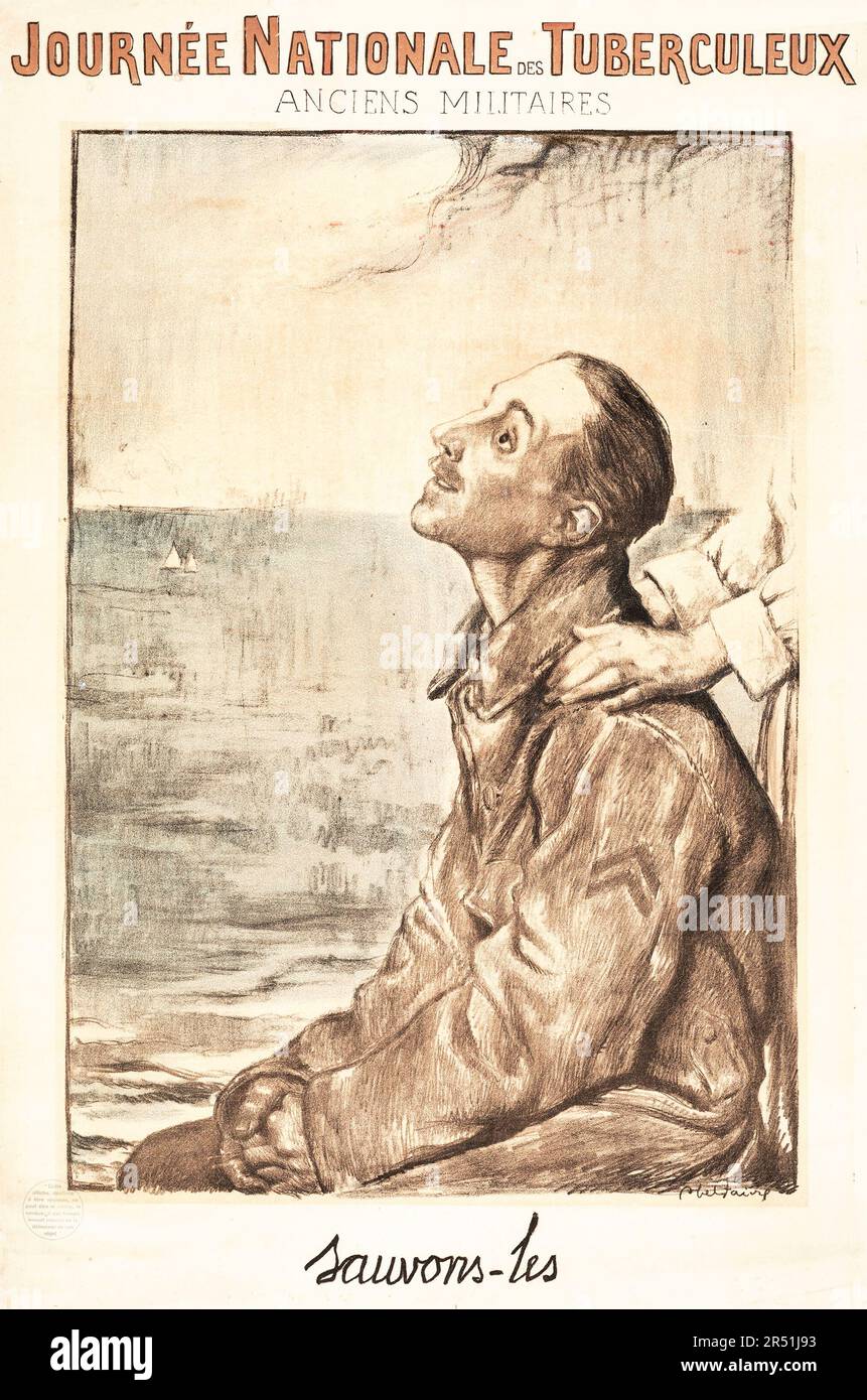 French World War I Journee Nationale de Tuberculeux (c 1916) French poster - Jules Abel Faivre Artwork Stock Photo