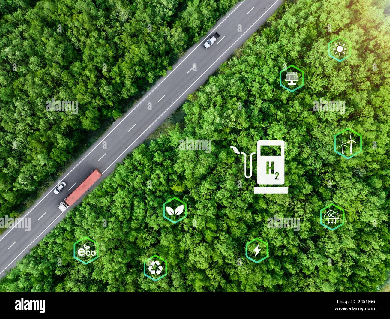 Green hydrogen. Sustainable renewable energy. Hydrogen Fuel cell