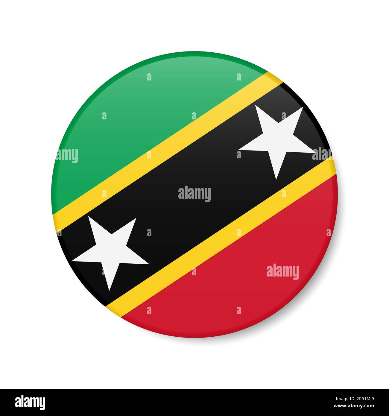 Saint Kitts And Nevis Circle Button Icon Saint Christopher And Nevis Round Badge Flag With 9081