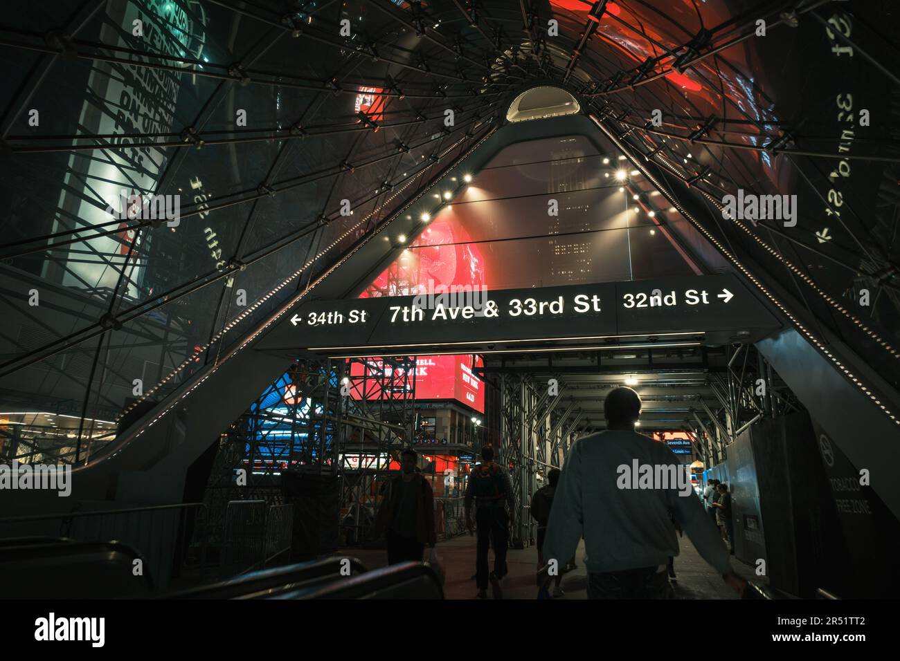 Exiting the East End Gateway of Pennsylvania Station, Manhattan, New