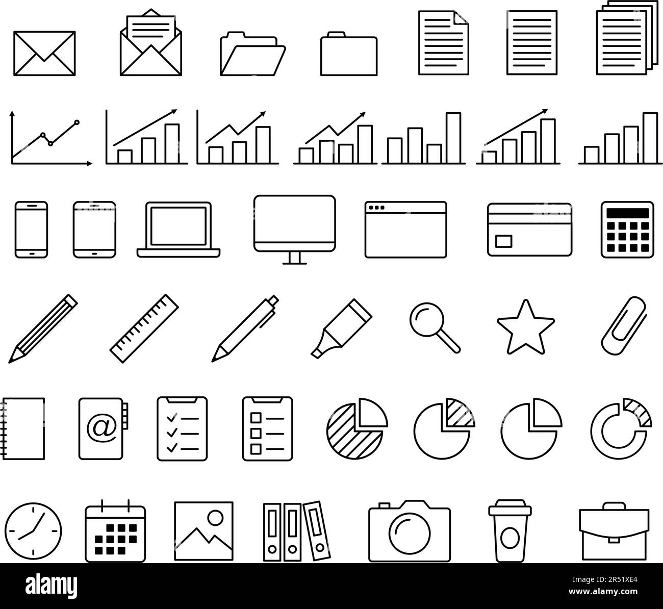 Set of office icons. Vector illustration Stock Vector