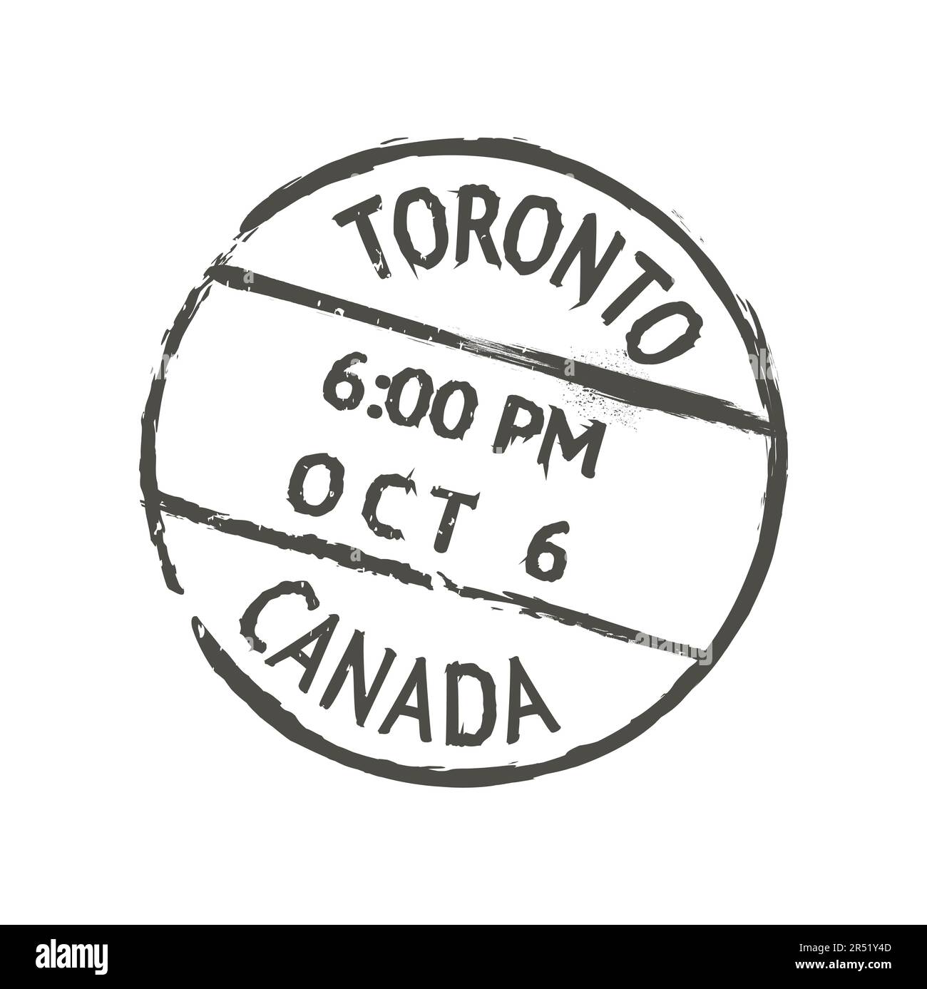 Toronto postage and postal stamp. Post departure country or region imprint, postcard Canadian town antique vector mark or postal envelope Canada, Nort Stock Vector