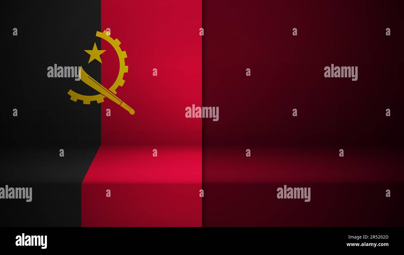 3d background with flag of Angola. An element of impact for the use you want to make of it. Stock Vector