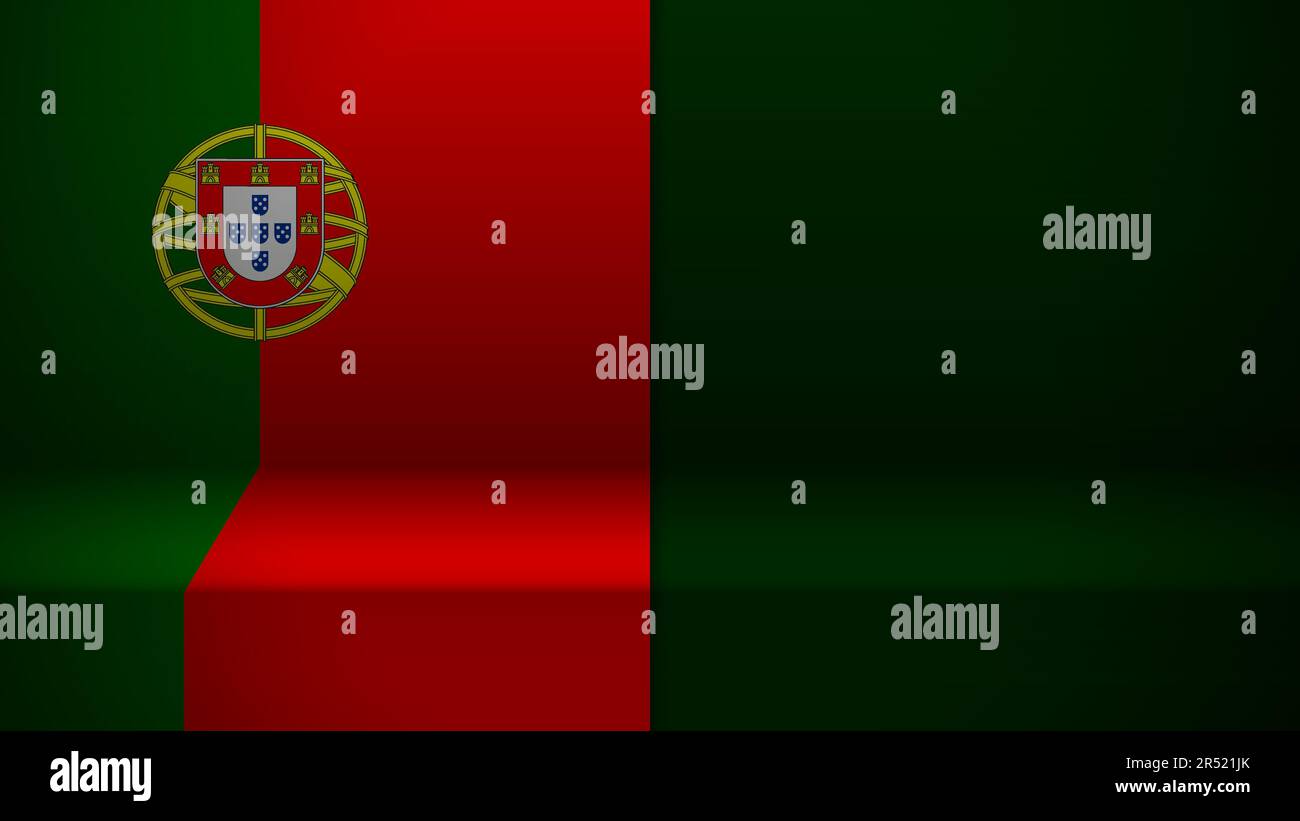3d background with flag of Portugal. An element of impact for the use you want to make of it. Stock Vector
