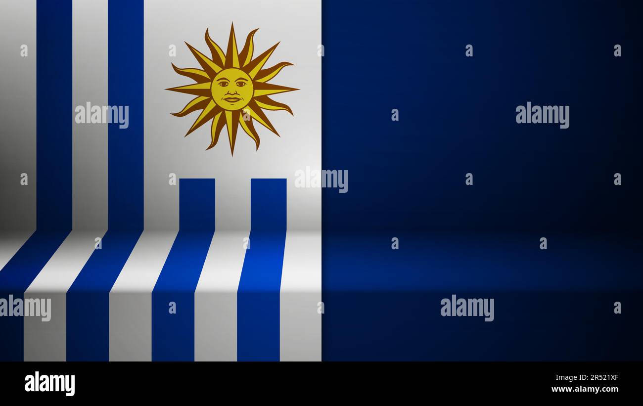 3d background with flag of Uruguay. An element of impact for the use you want to make of it. Stock Vector