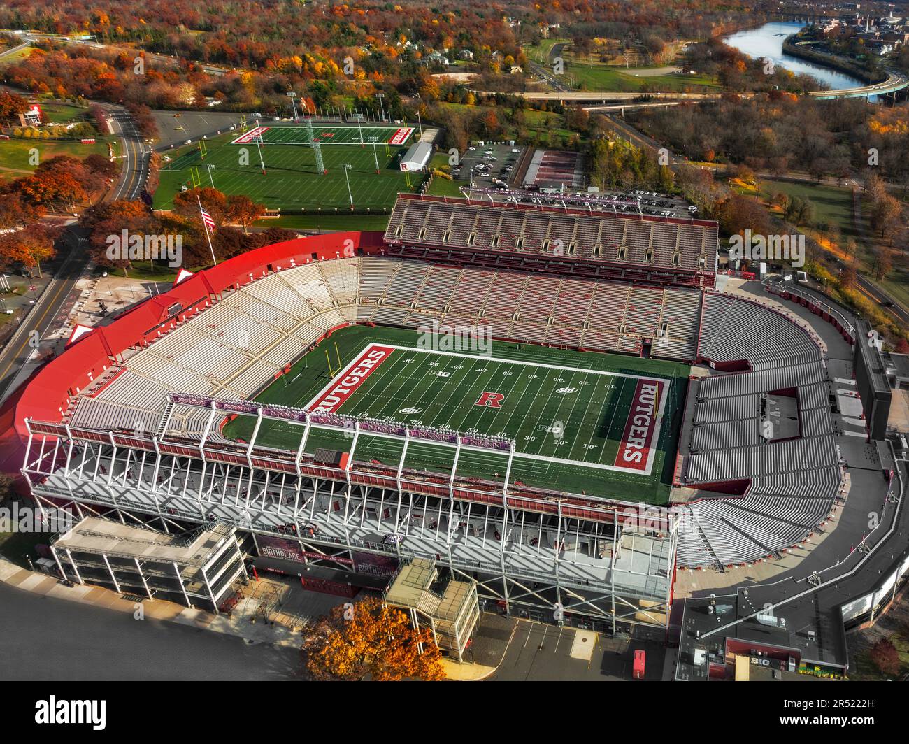 Rutgers Football Stadium NJ II- Aerial view of the Rutgers University ...