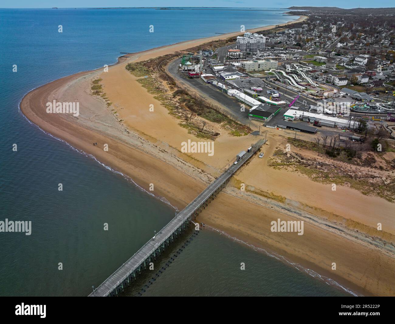 Keansburg Pier NJ Aerial Aerial view of the almost 2000 feet long