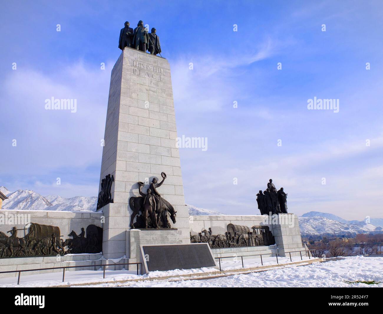 This is the Place Monument in Utah Mormon History Stock Photo Alamy