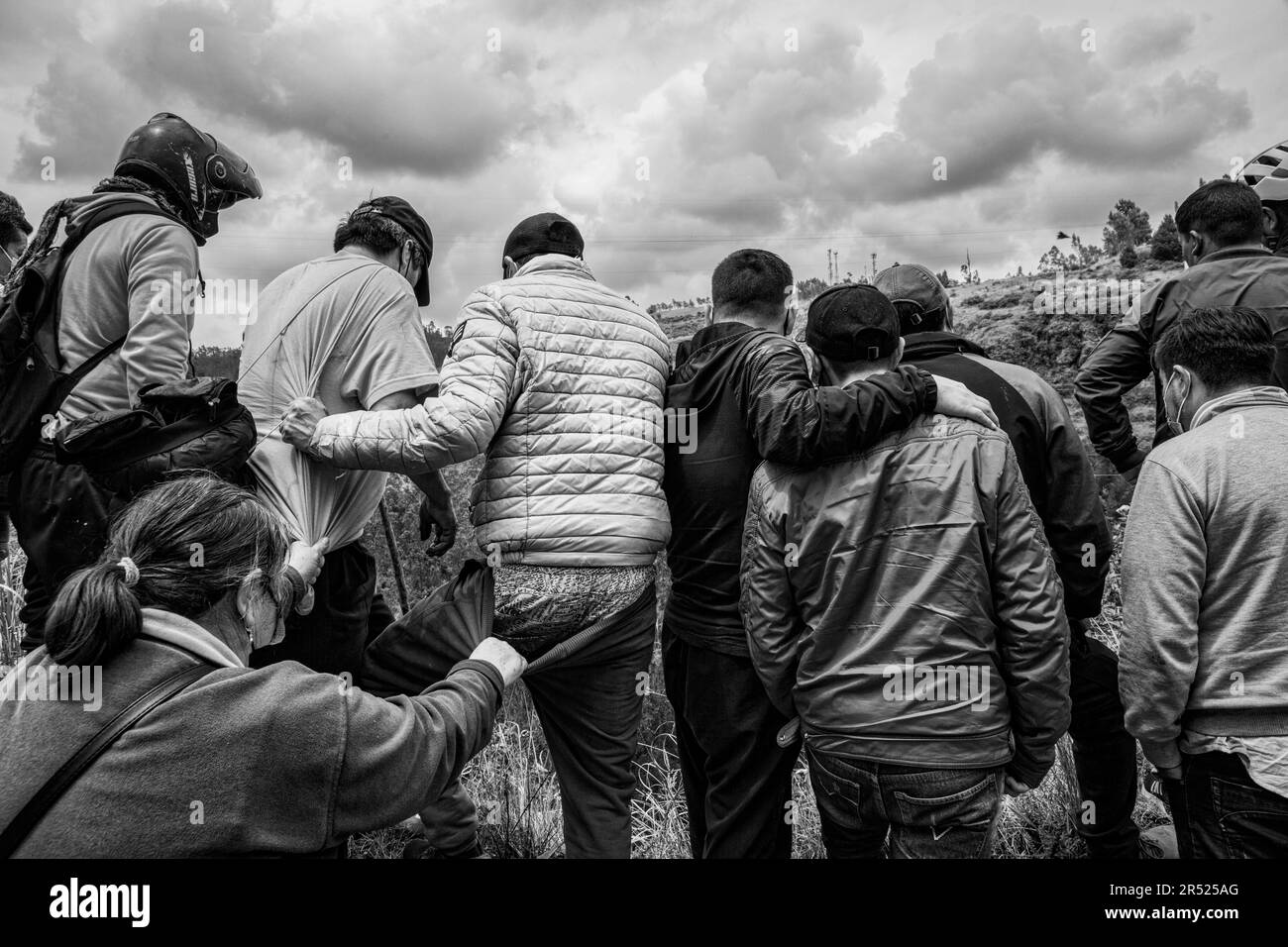 Legal and illegal immigration from Colombia and Venezuela to Ecuador, South America Stock Photo