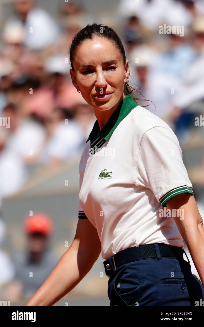 Paris, France. 31st May, 2023. Chair umpire Marijana Veljovic (Serbia