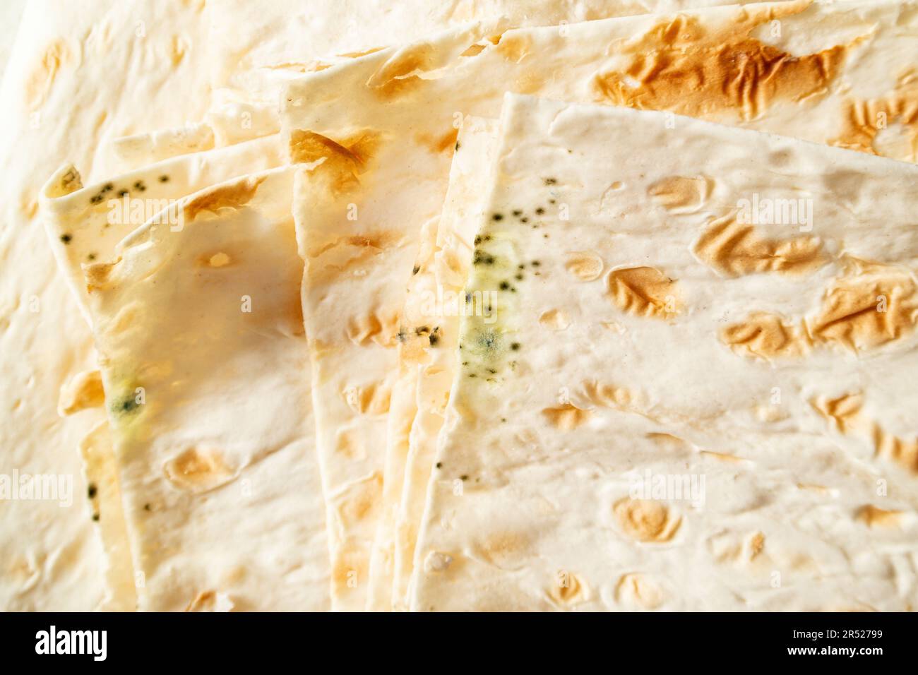 Moldy pita. Spoiled bread. Macro. Close up. Texture Stock Photo Alamy