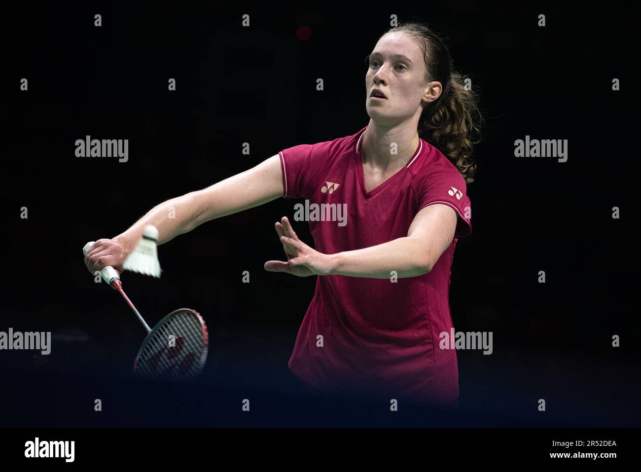 forklædning mælk ubrugt Bangkok, Thailand. 31st May, 2023. Line Christophersen of Denmark plays  against Wang Zhi Yi from China during the Badminton Women's single in the  Thailand Open 2023 at Huamark indoor Stadium. Wang Zhi