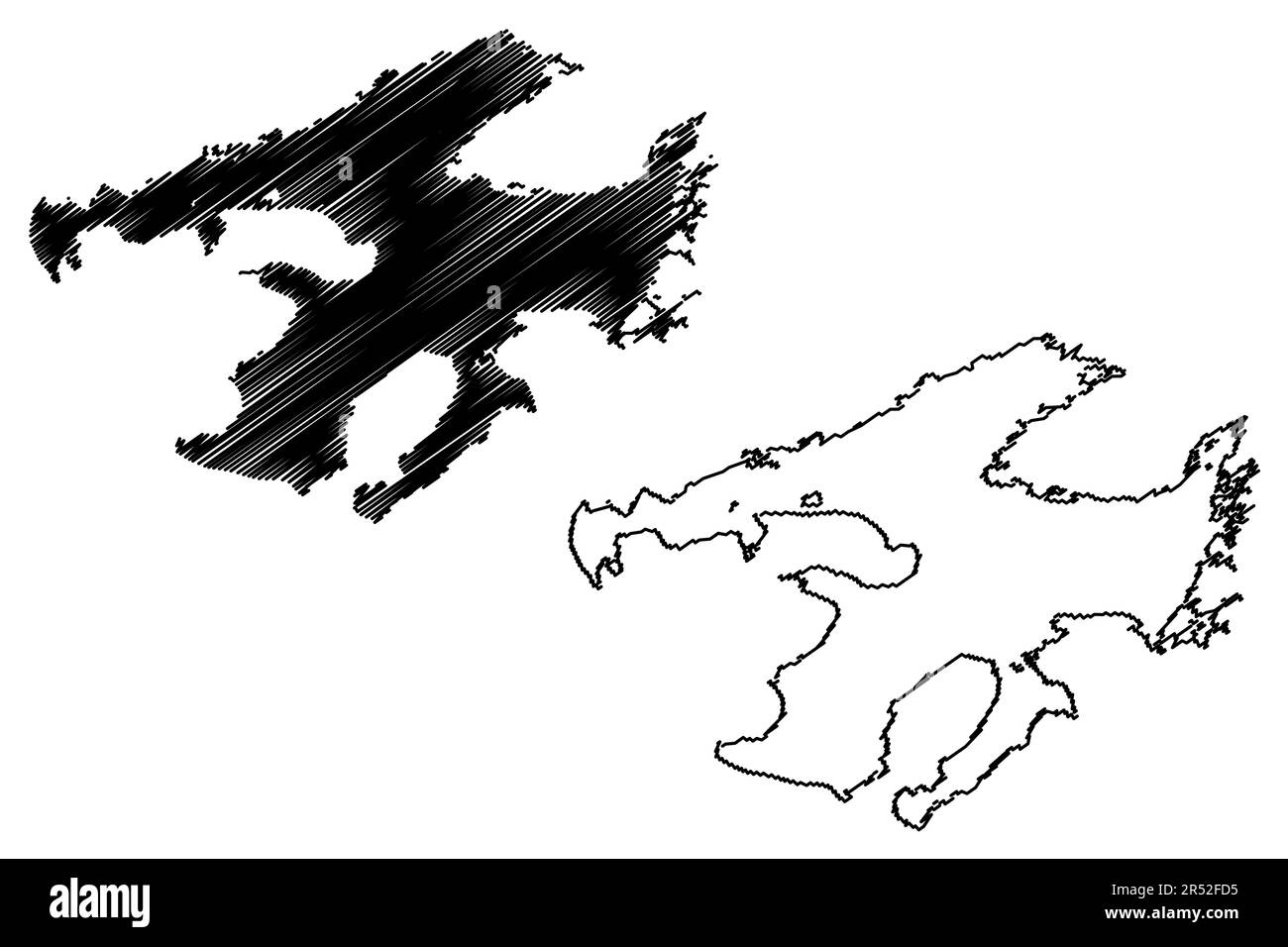 Great Bear Lake (Canada, North America) map vector illustration