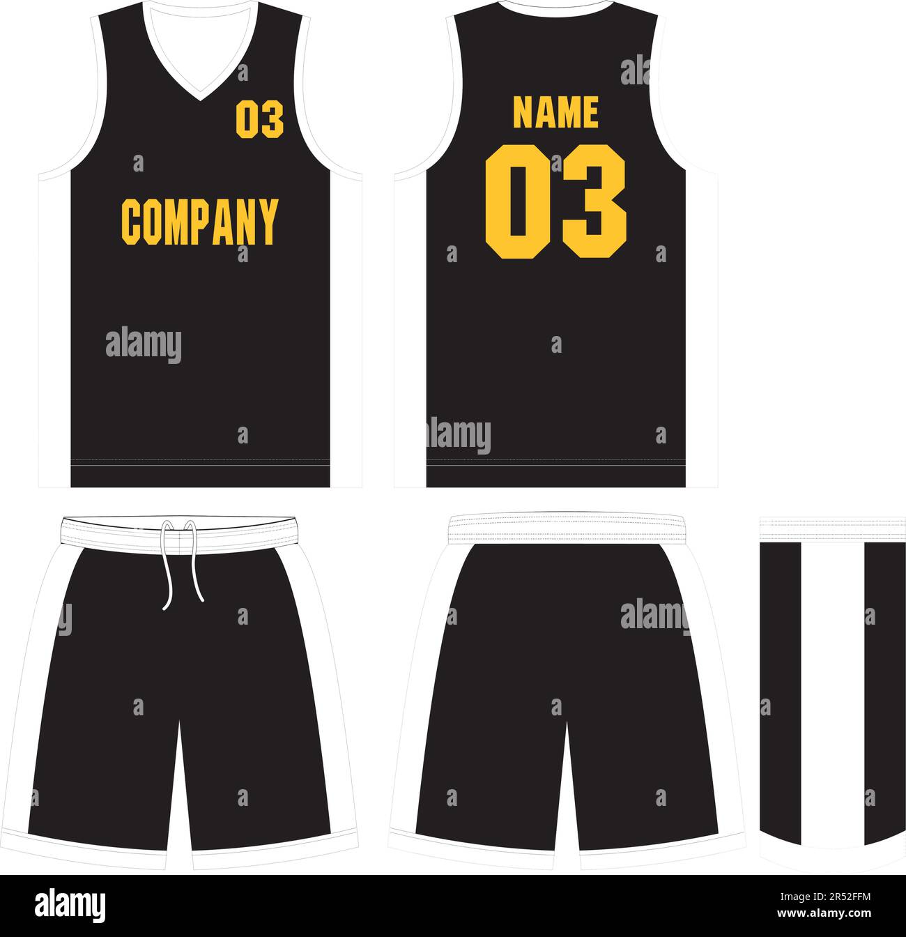 Basketball Uniform, Shorts, Template for Basketball Club. Front and