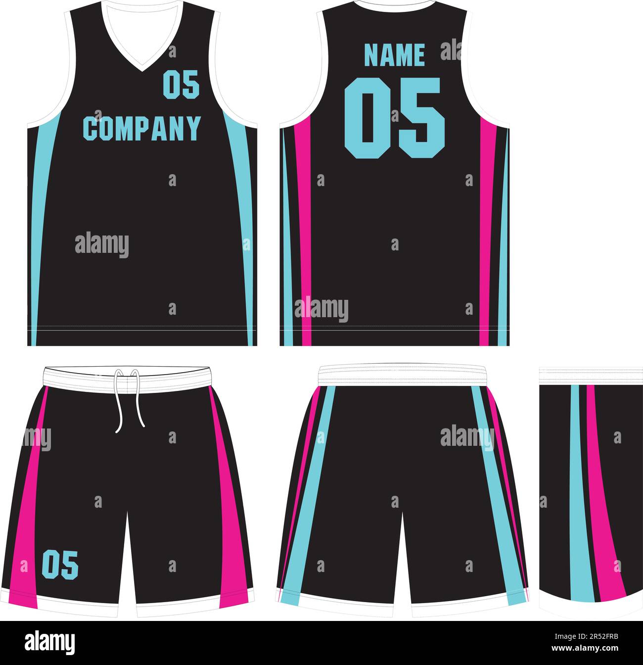 Basketball Uniform, Shorts, Template for Basketball Club. Front and ...