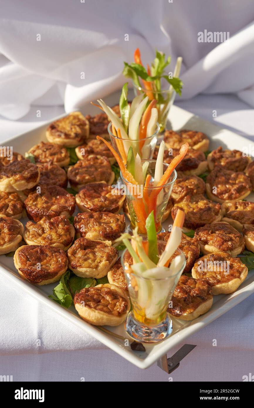 A selection of canapés at a Tuscan Wedding Stock Photo Alamy