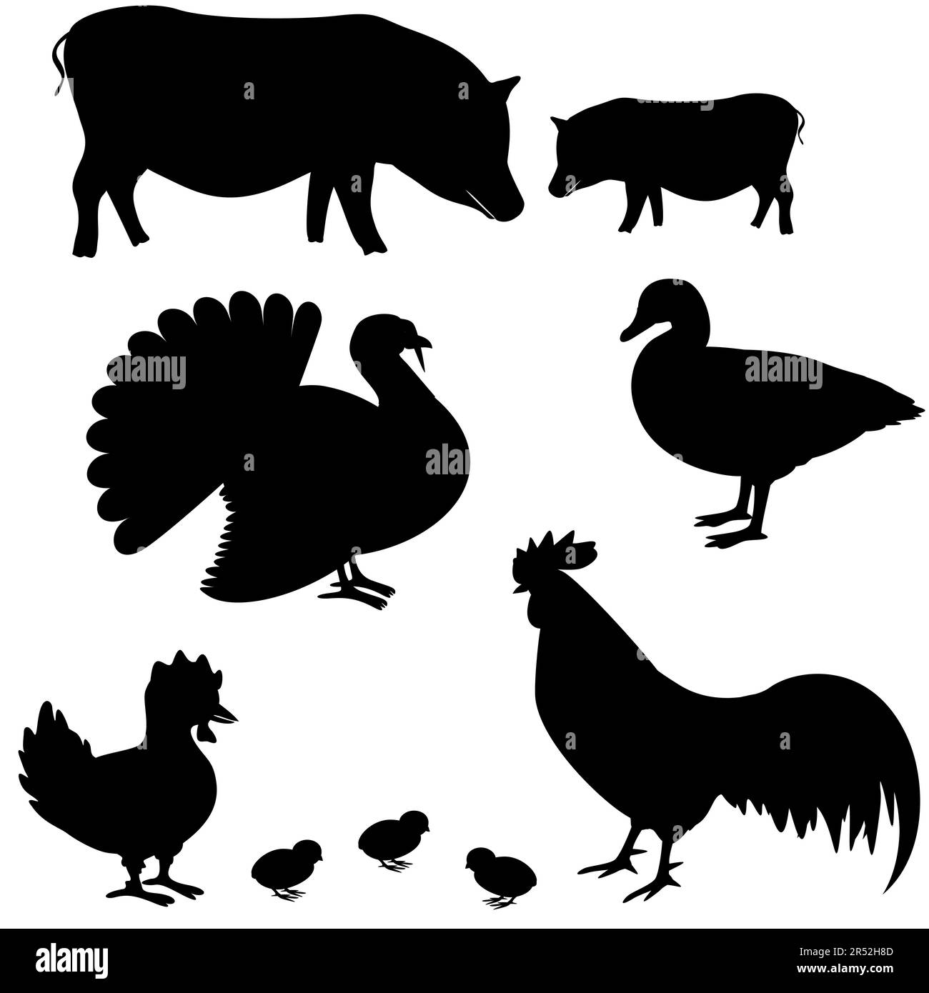 Farm animals vector silhouettes set 1 Stock Vector Image & Art - Alamy