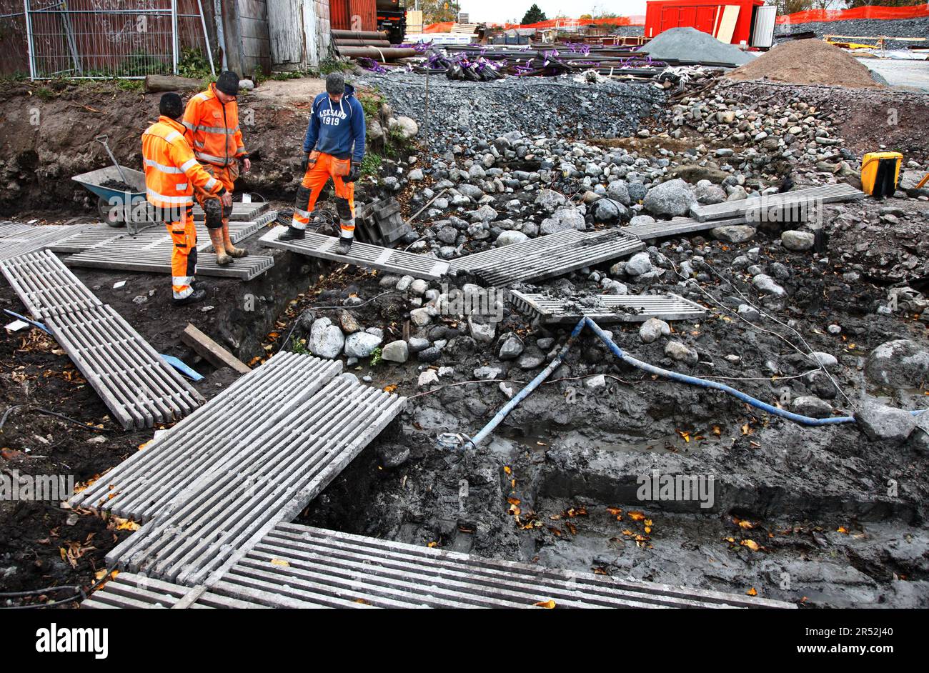 Archaeologists, at excavations, from The Swedish National Heritage Board, RAÄ. The Swedish National Heritage Board (Swedish: Riksantikvarieämbetet; RAÄ) is a Swedish government agency responsible for World Heritage Sites and other national heritage monuments and historical environments. Stock Photo