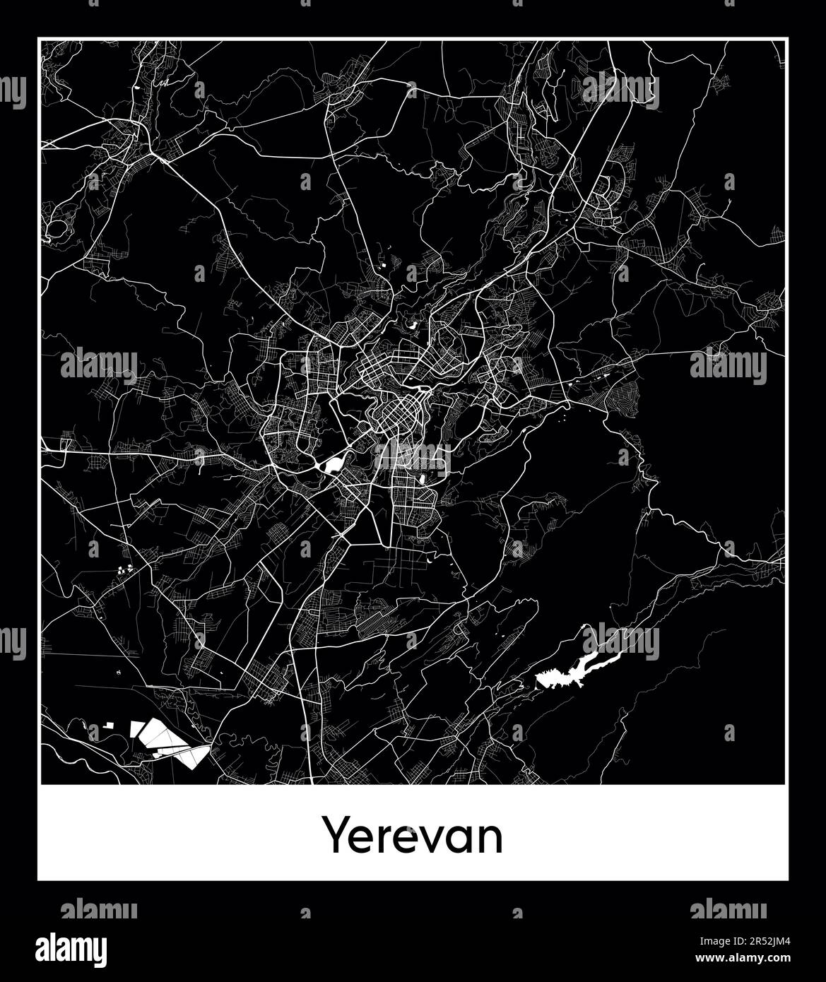 Minimal city map of Yerevan (Armenia Asia Stock Vector Image & Art Alamy