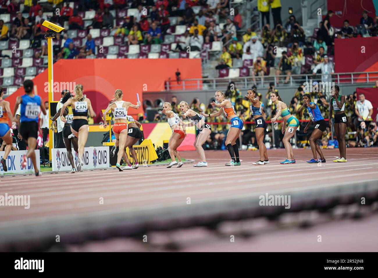 Relay Delivery In The 4x400m Relay At The 2019 World Athletics