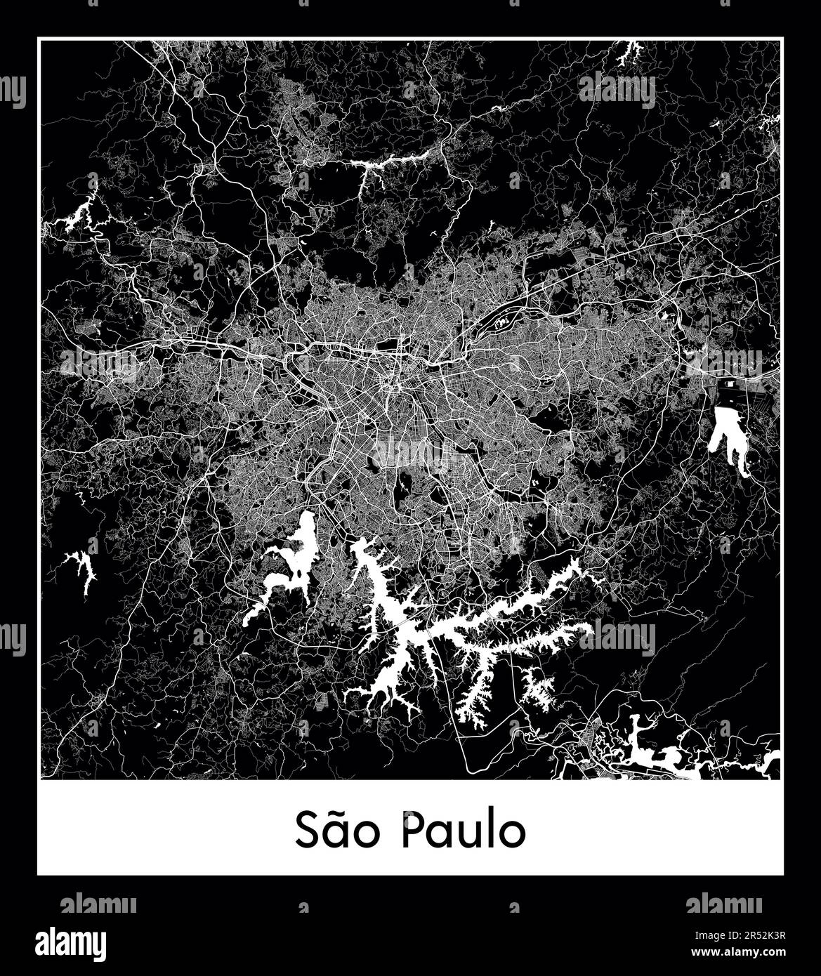 Minimal city map of Sao Paulo (Brazil South America Stock Vector Image & Art Alamy