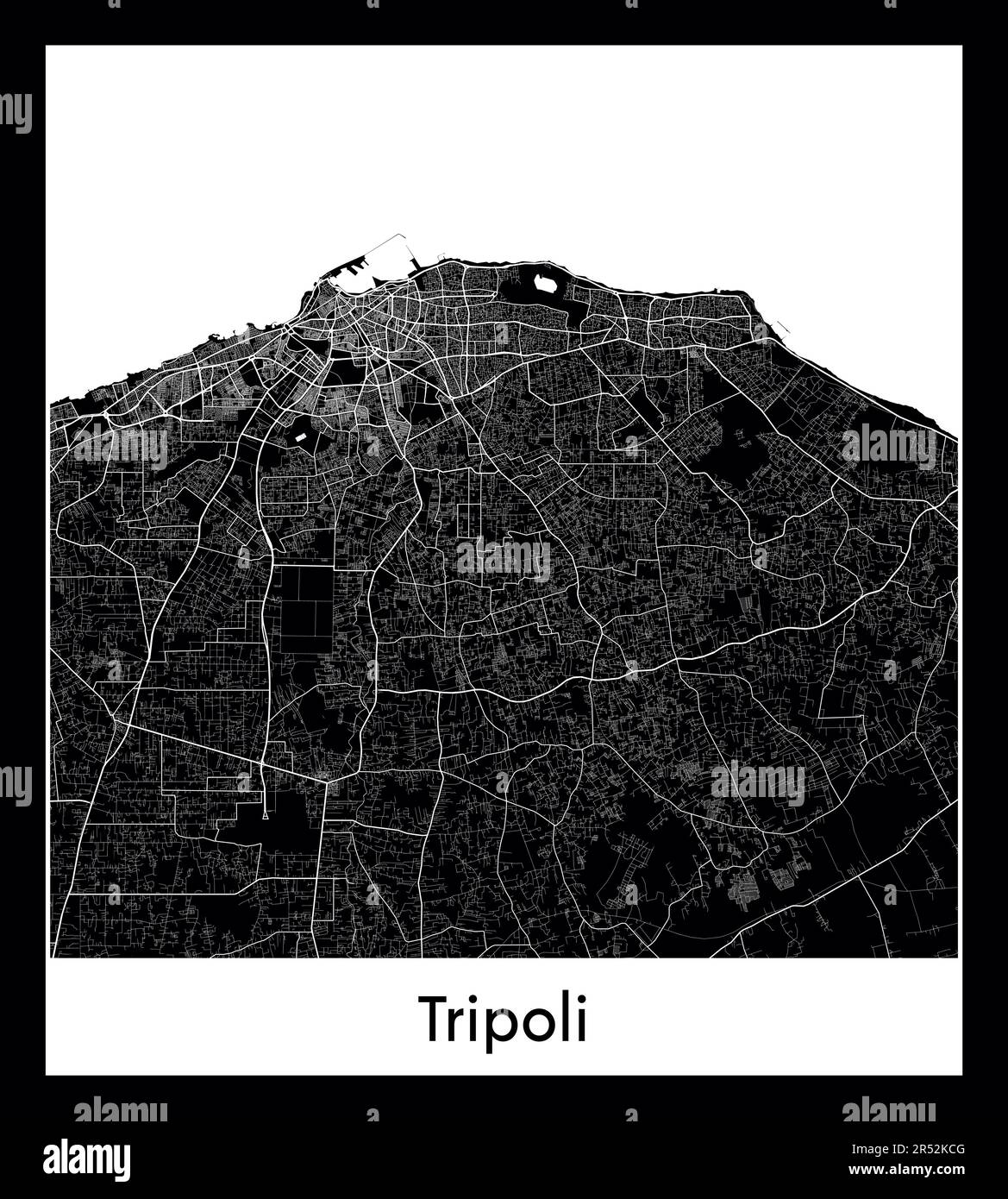 Minimal city map of Tripoli (Libya Africa Stock Vector Image & Art Alamy