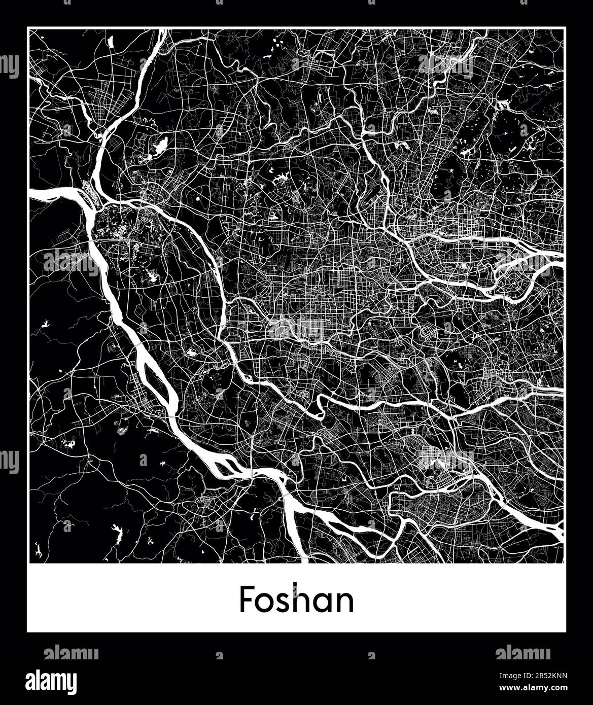 Minimal city map of Foshan (China Asia Stock Vector Image & Art Alamy