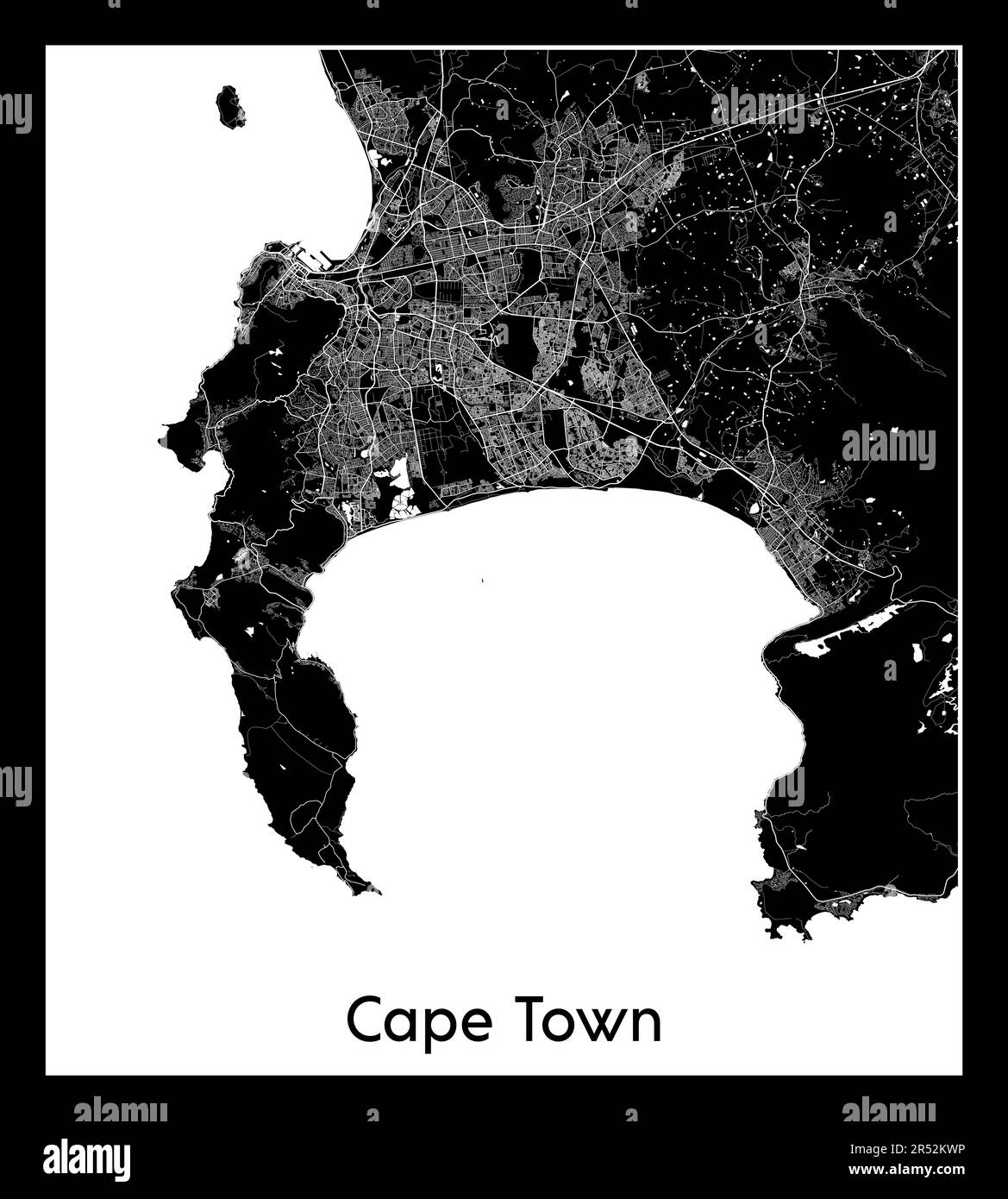 Minimal City Map Of Cape Town South Africa Africa Stock Vector Image minimal-city-map-of-cape-town-south-africa-africa-stock-vector-image