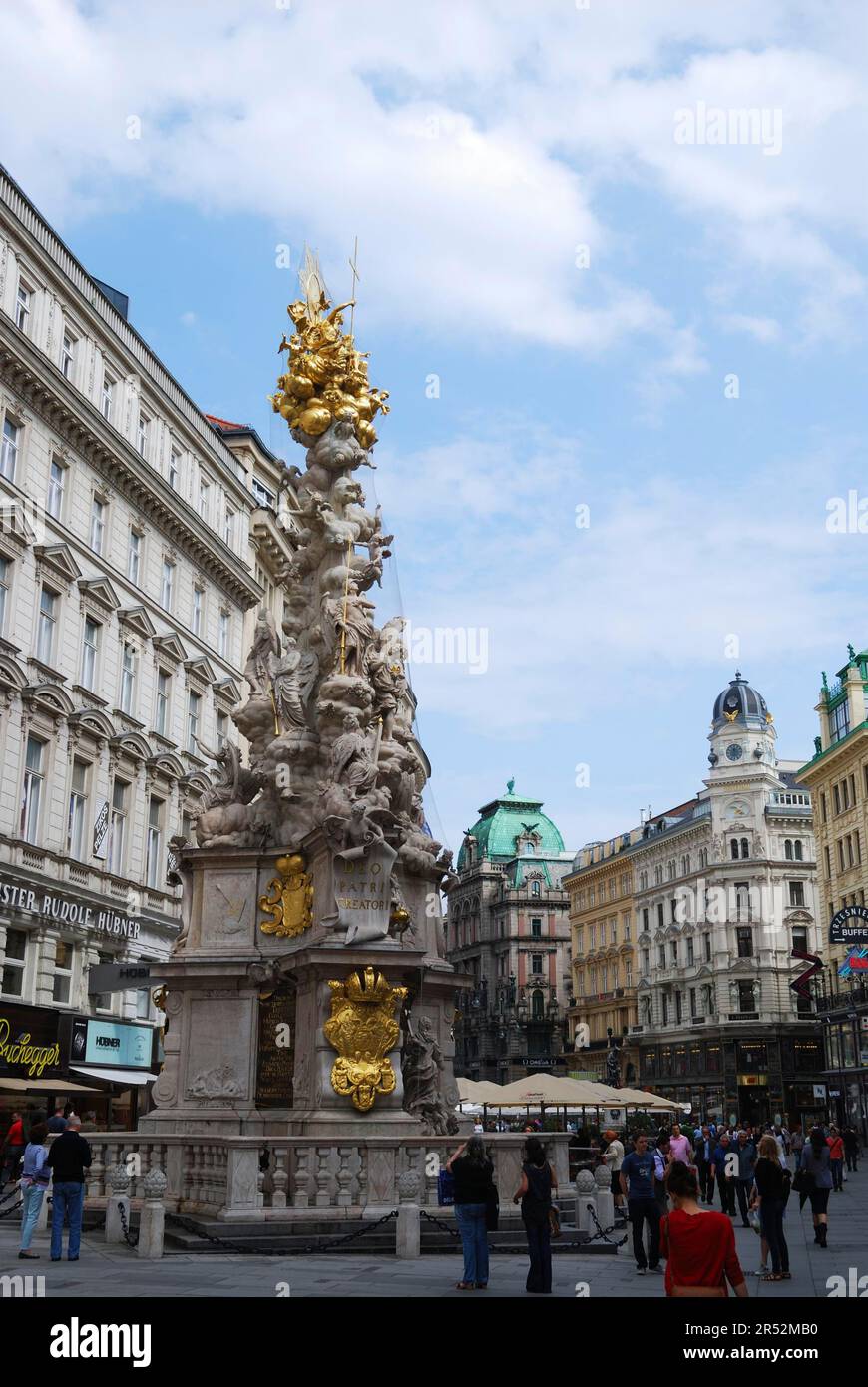 VIENNA, AUSTRIA, MAI 30. Pedestrian area in Vienna, Austria on Mai 30, 2012. Vienna has over 10 million visitors per year. Foto taken from the Graben Stock Photo