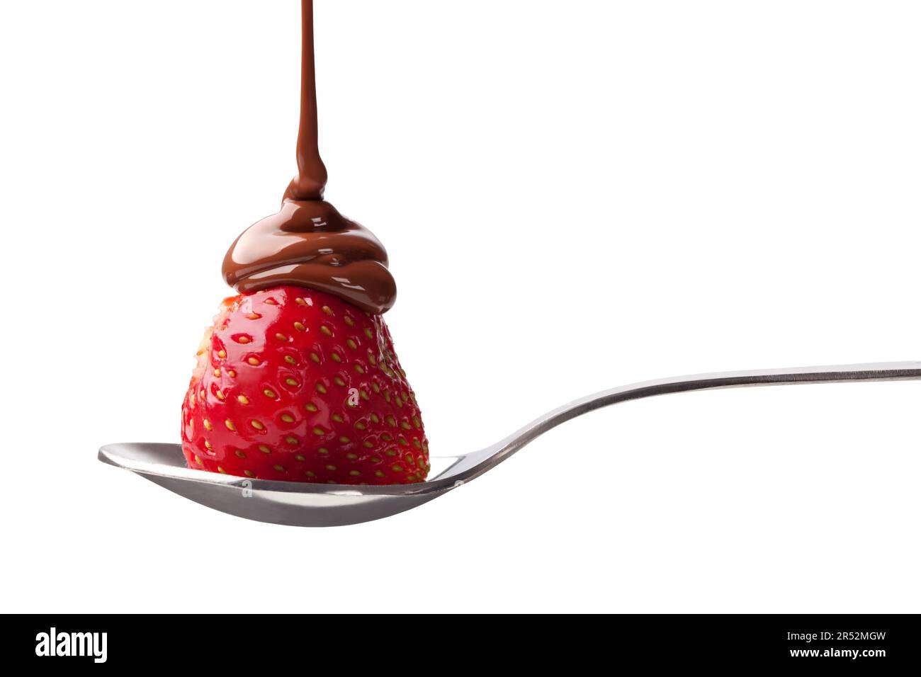 strawberry with chocolate on white background Stock Photo