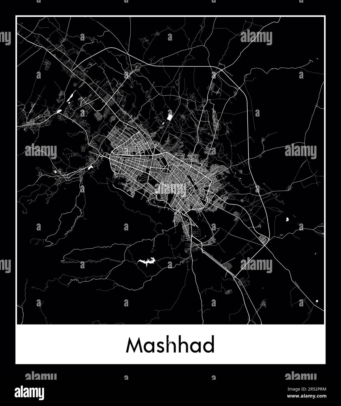 Minimal city map of Mashhad (Iran Asia)Minimal city map of Mashhad