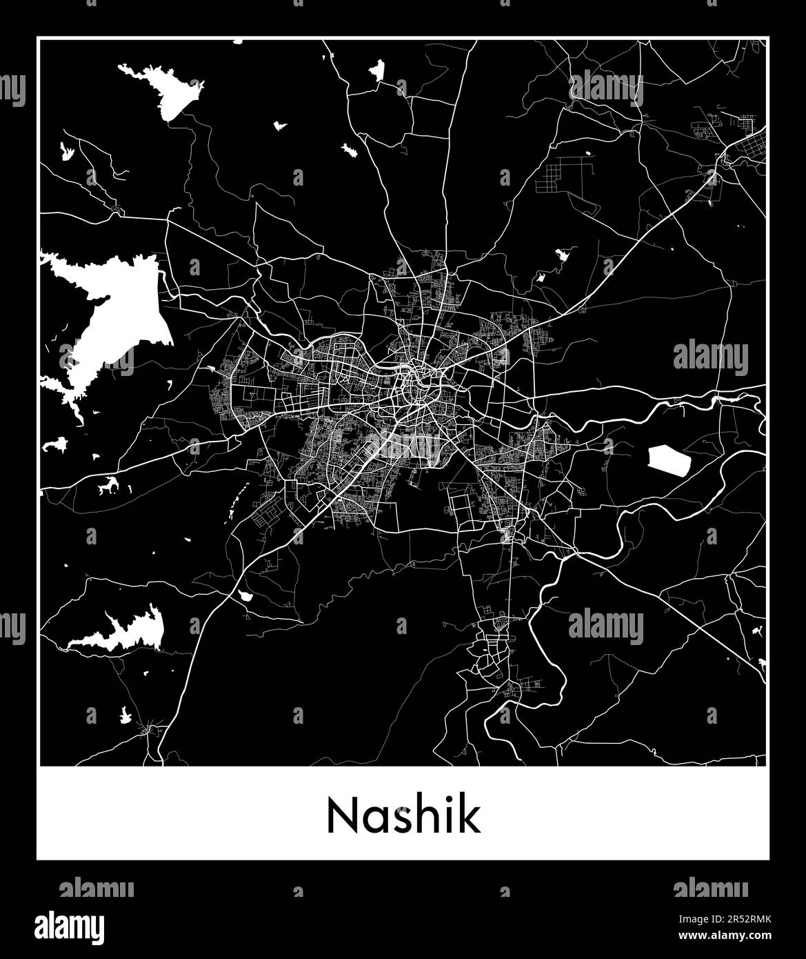 Minimal city map of Nashik (India Asia)Minimal city map of Nashik
