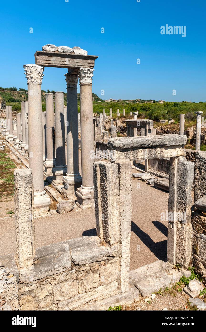 Excavations, excavation site, Perge, Agora, Antalya, Turkish Riviera