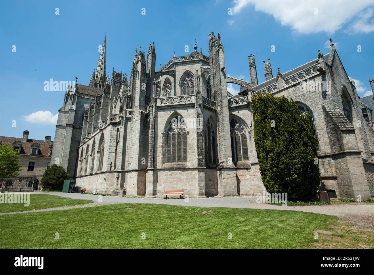 Cathedral Saint Corentin, Quimper, Finistere, Brittany, Cathedral Saint Corentin, France Stock Photo