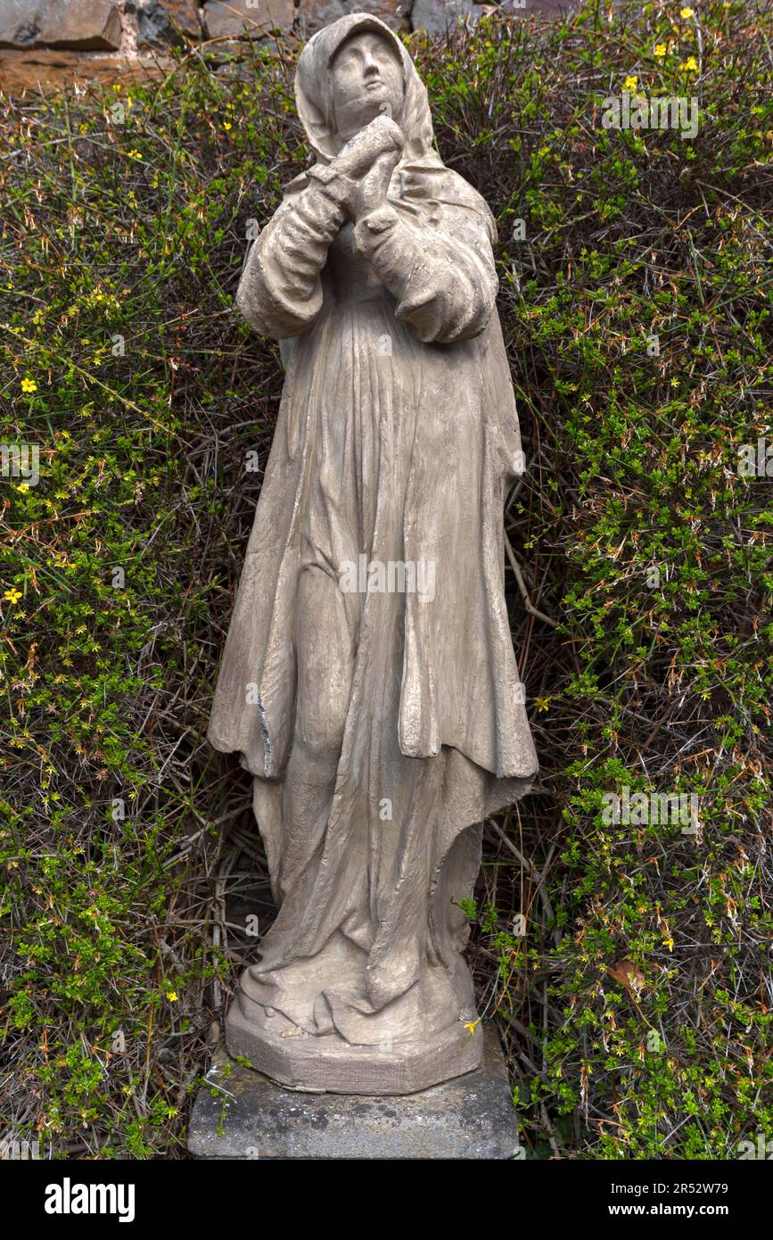 Madonna figure at Thurau Castle, Alken on the Moselle, Rhineland-Palatinate, Germany Stock Photo