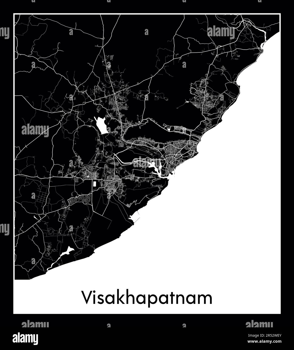 Minimal city map of Visakhapatnam (IndiMinimal city map of Visakhapatnam (India Asia)a Asia