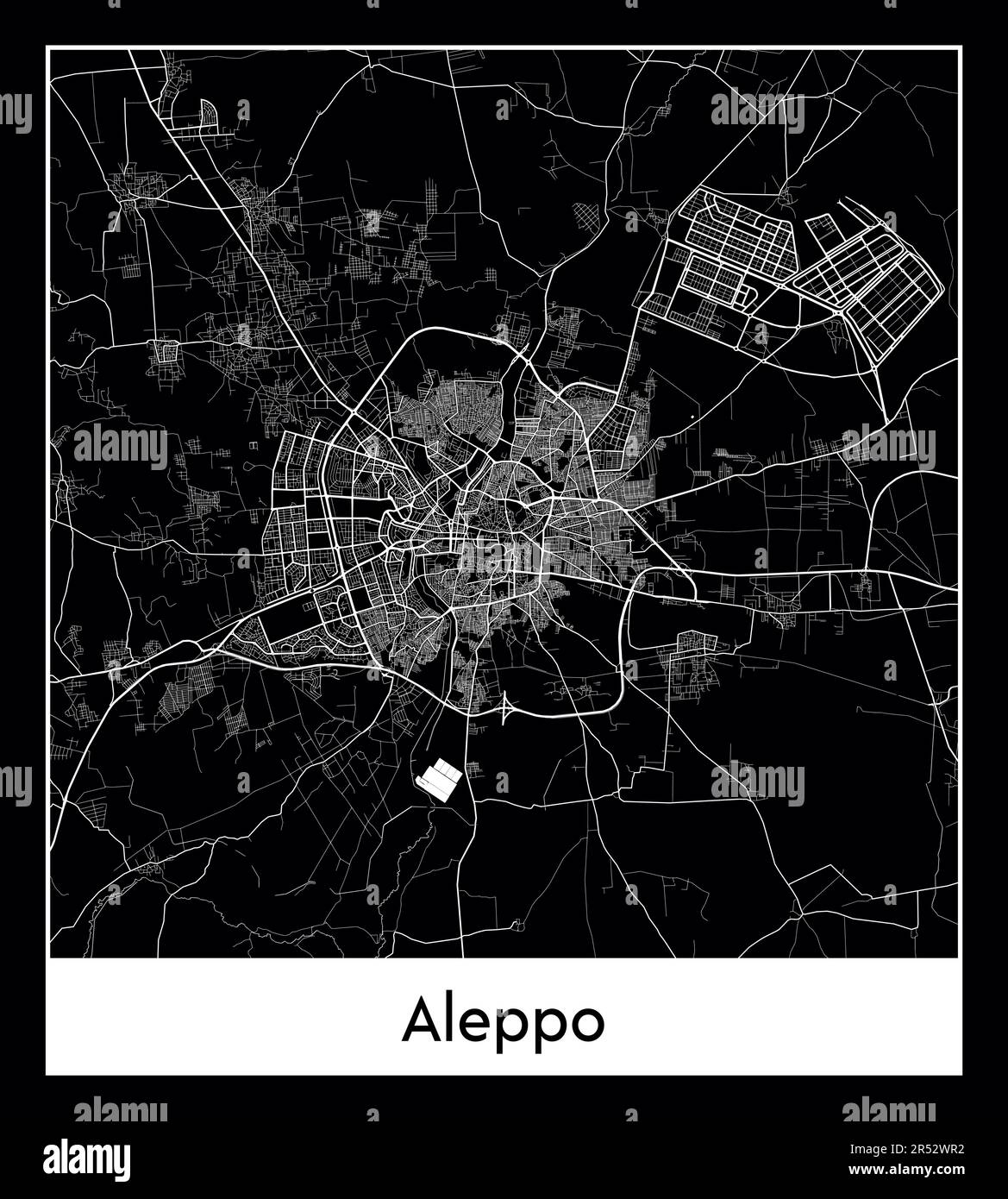 Minimal city map of Aleppo (Syria Asia)Minimal city map of Aleppo