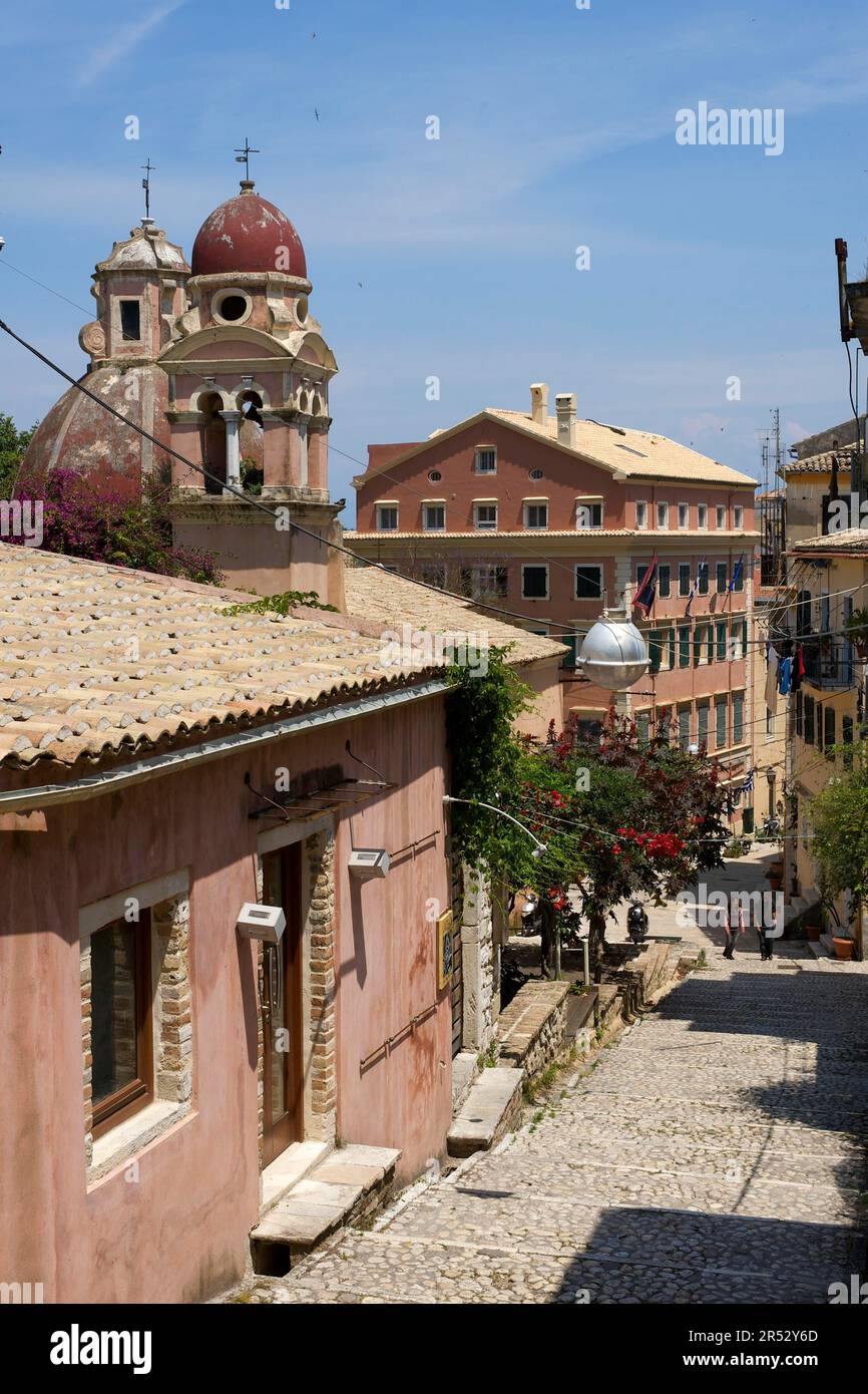 Old Town, Corfu Town, Kerkira, Corfu, Ionian Islands, Greece Stock Photo