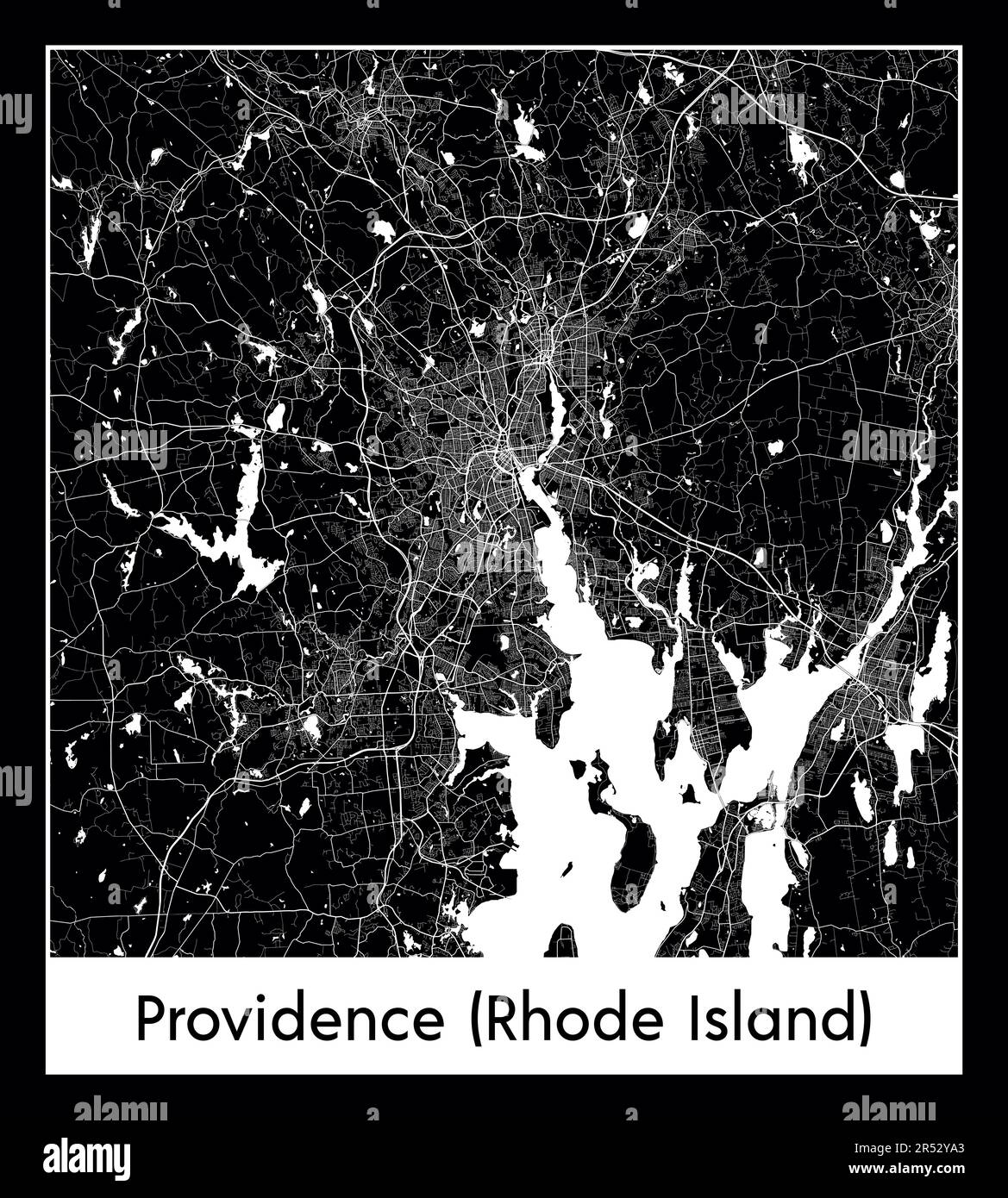 Minimal city map of Providence (Rhode Island) (United States North