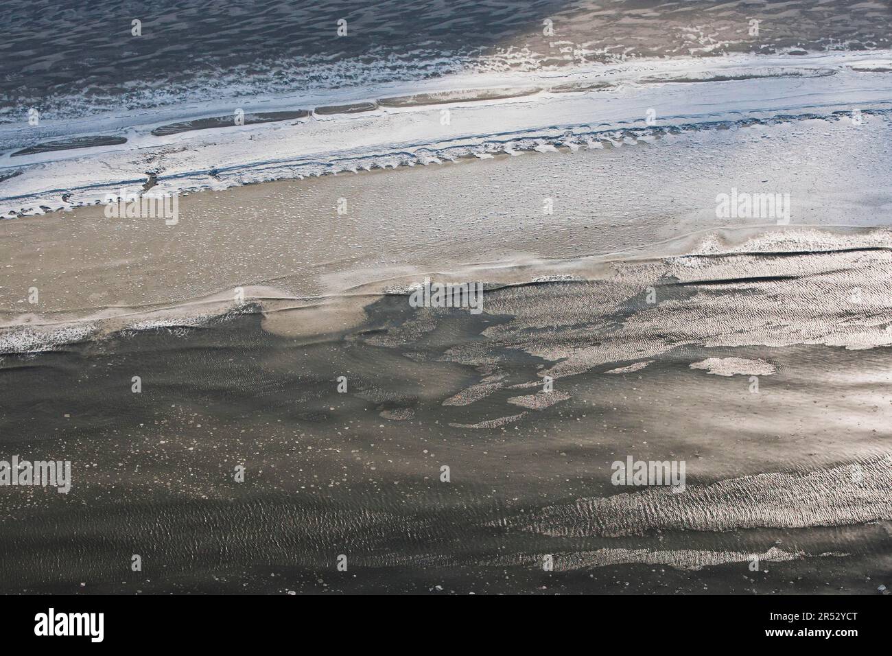 Ice floes, Borkum beach, East Frisia, Lower Saxony, Germany Stock Photo