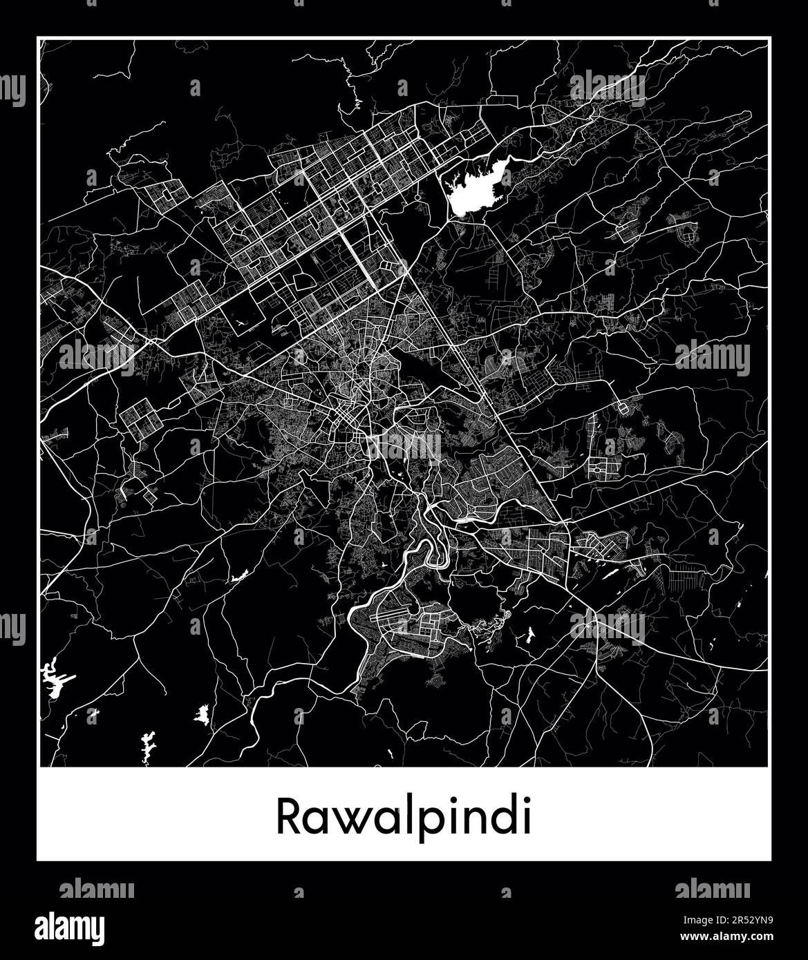 Minimal city map of Rawalpindi (PakistanMinimal city map of Rawalpindi