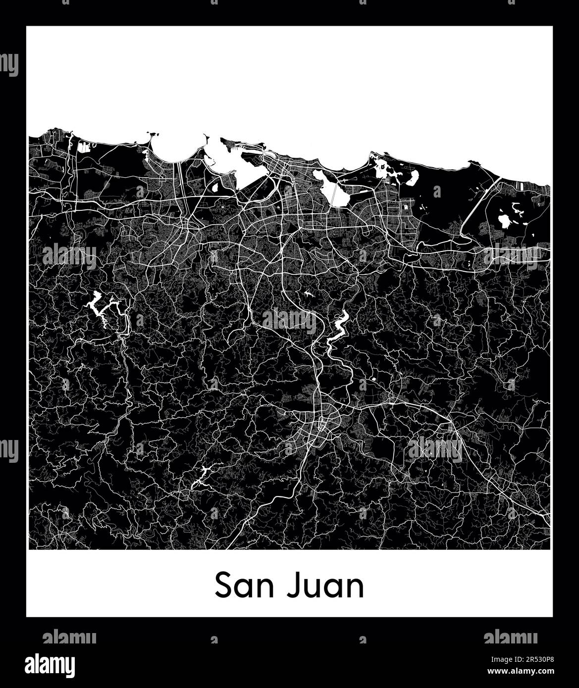 Minimal city map of San Juan (Puerto Rico North America Stock Vector Image & Art Alamy