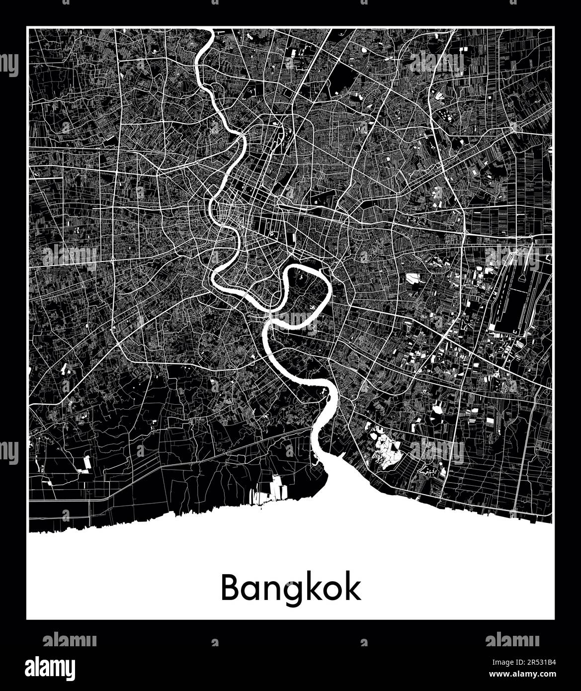 Minimal city map of Bangkok (Thailand Asia Stock Vector Image & Art - Alamy