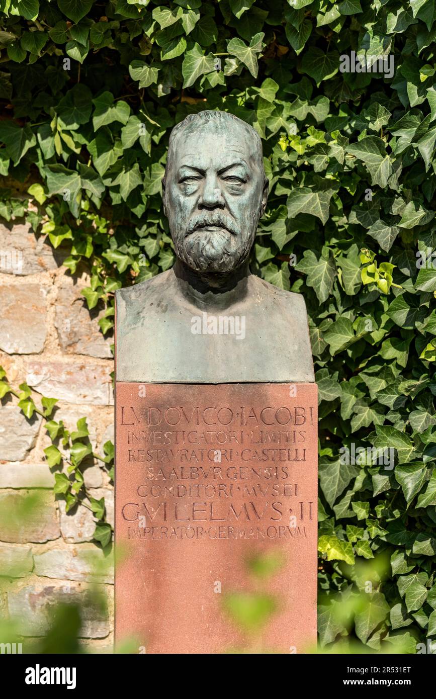 Bust of Louis Jacobi, architect of reconstruction, Roman fort Saalburg