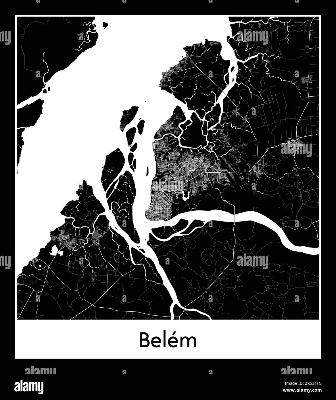 Minimal city map of Belem (Brazil South America Stock Vector Image