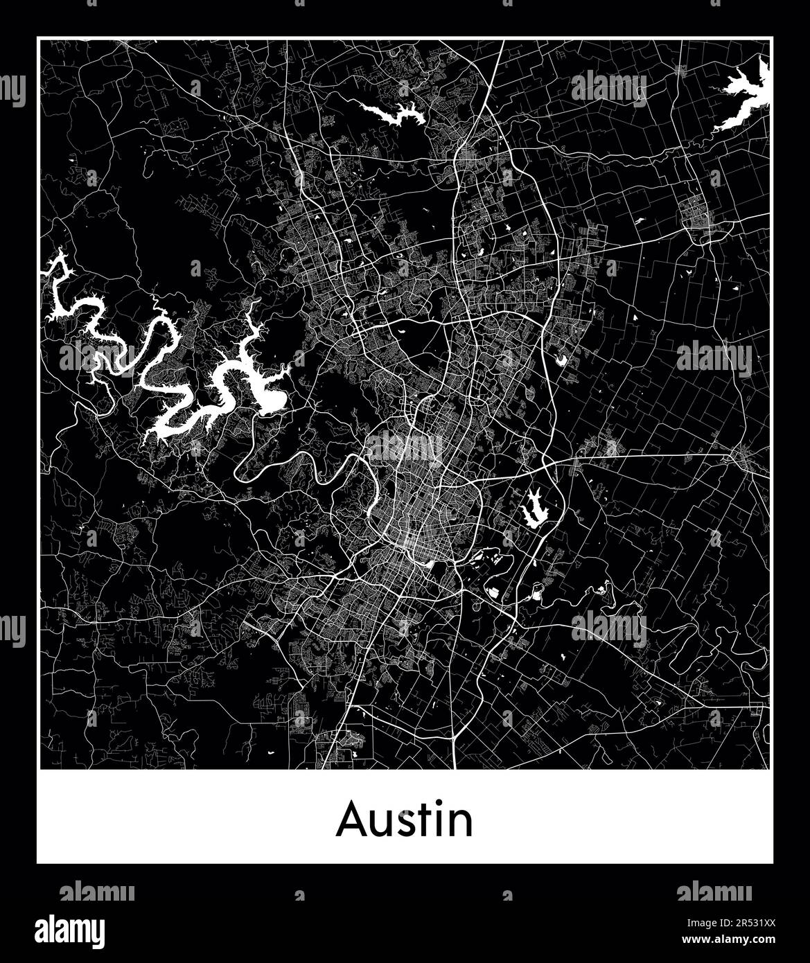 Minimal City Map Of Austin United States North America Stock Vector Minimal City Map Of Austin United States North America 2R531XX 